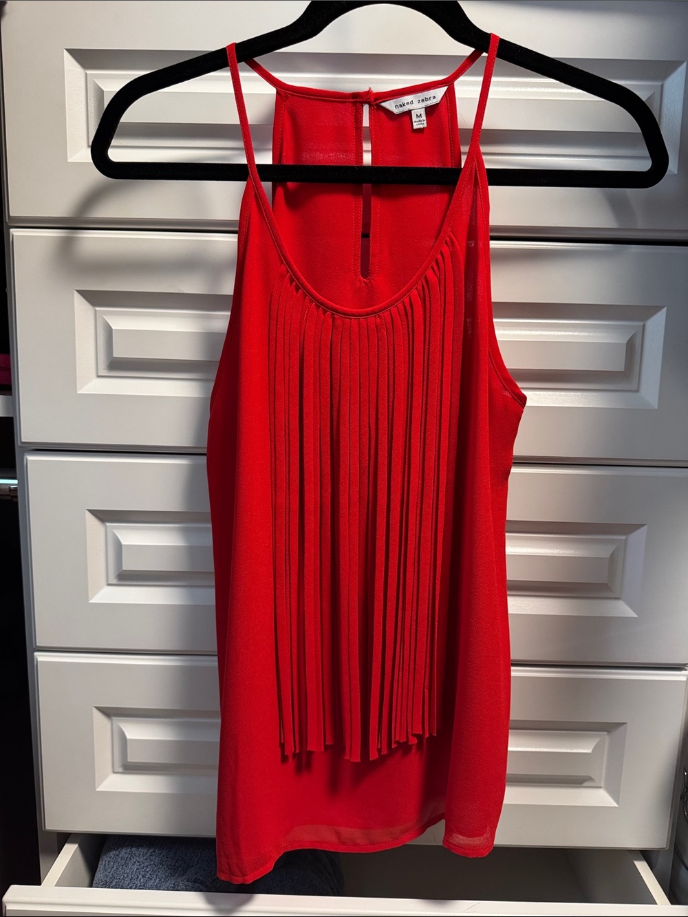 Naked Zebra Red Fringe Camisole